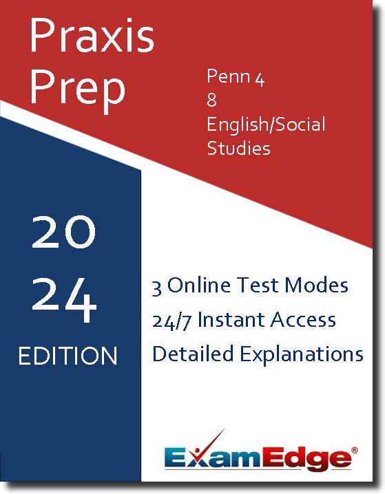 Praxis Pennsylvania Grades 4-8 Core Assessment English Language Arts/ Social Studies 10-Test Bundle